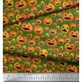 thumbnail image 2 of Soimoi Polyester Crepe Fabric Pumpkin Halloween Decor Fabric Printed Yard 52 Inch Wide, 2 of 3