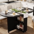 thumbnail image 2 of CazToi Folding Oval Dining Table 4-6 People Kitchen Table Space-Saving Foldable Design Modern Collapsible Dining Table, 2 of 7
