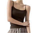 thumbnail image 1 of fheaev Camisole d'Été pour Femmes à Bretelles Spaghetti, Encolure Dégagée, Coupe Ajustée, Camisole Basique Sans Manches, Camis Basiques, Haut Court, 1 of 6
