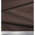 thumbnail image 2 of Soimoi Brown Moss Georgette Fabric Square Geometric Fabric Prints By Yard 42 Inch Wide, 2 of 3