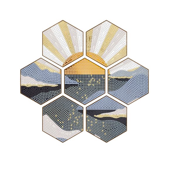 Fridja Clearance Diamonds Painting Coasterss Wooden Place Mat Crosss-border Datura Diamond Sticker Diamonds Painting DIY Hand Diamonds Painting Kitchen Accessories