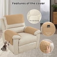 thumbnail image 4 of Fridja Recliner Covers Arm Covers for Recliner Chair with Two Storage Pockets Soft Headrest Cover for Recliner Chair 23.6x15.7in Armchair Slipcovers for Sofa Recliner Protector (Khaki), 4 of 5