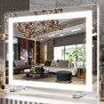 thumbnail image 1 of FENNIO Vanity Mirror with Lights，20"x23" Lighted Makeup Mirror, Large Makeup Mirror with Lights, Touch Sensor with Dimmable 3 Modes， Square White, 1 of 7