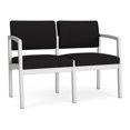 thumbnail image 1 of Lenox Steel Reception Waiting Room Healthcare Loveseat / Silver Steel / Black, 1 of 5