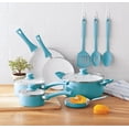 thumbnail image 1 of Mainstays Ceramic Nonstick 12 Piece Cookware Set, Blue Linen, 1 of 1