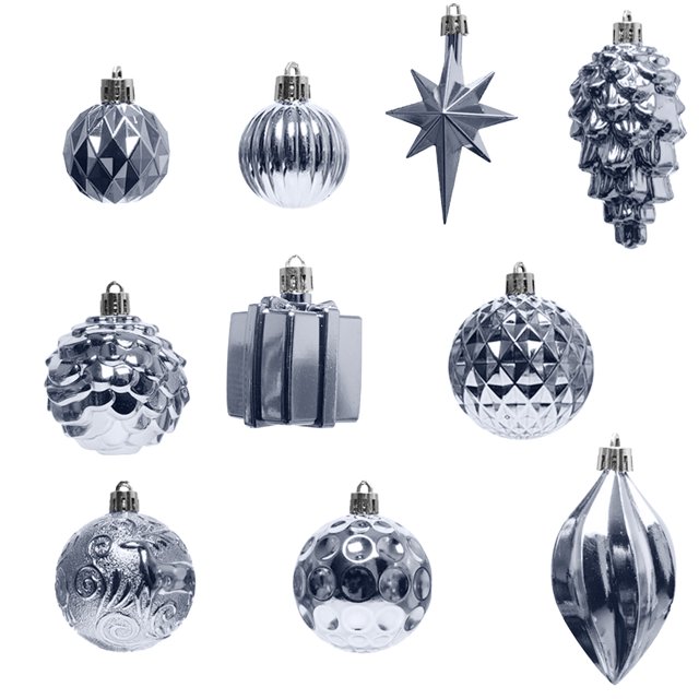 Birdeem 12Pcs Christmas Tree Ornament Pendant Party Supplies Tree Hanging Plastic Ball