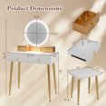 thumbnail image 3 of Costway Coiffeuse Table de Maquillage Tabouret Ensemble Miroir Éclairé 3 Couleurs avec Tiroirs Blanc, 3 of 10