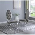 thumbnail image 4 of Ensemble de Salle à Manger de 9 Pièces en Acier Inoxydable Argenté avec Table en Marbre et Chaises Grises, 4 of 4