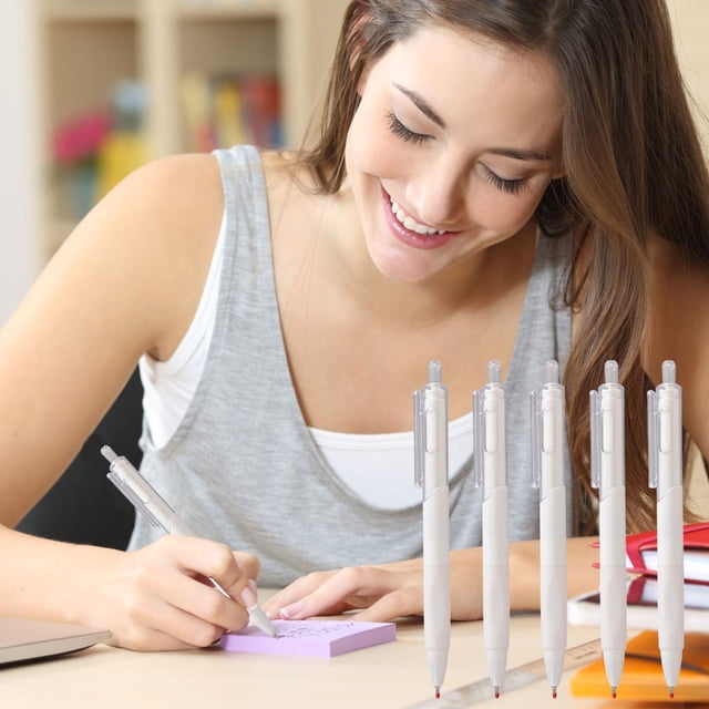 White Gel Pens 0.5Mm White Ink Fine Point Smooth Writing Office School Supplies Journaling Note Taking Five Pack