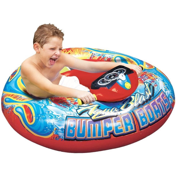 Banzai Aqua Blast Motorized Bumper Boat Inflatable Pool Float