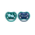 thumbnail image 1 of Philips Avent Ultra Air Pacifier 18 months+, Opal Elephant / Blue Hello, 2 pack, SCF349/18, 1 of 8