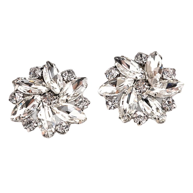 KLKCMS 2 Pcs Clips Élégants en Strass Bijoux Décoration Cristal Boucle Talons