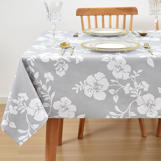 Fall Sunflower Vinyl Tablecloth Rectangle Plastic PVC Oilcloth Tablecloths Wipeable Table Cloth Cover for Foot Folding Tables Kitchen Dining Room Table Crafting x