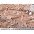 thumbnail image 2 of Soimoi Velvet Fabric Floral,Book & Golden Retriever Dog Fabric Prints by Yard 58 Inch Wide, 2 of 3