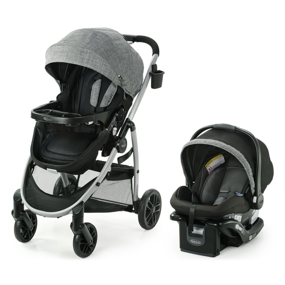 Graco Modes Pramette Système de Voyage, Ensemble 3-en-1 Poussette pour Bébé et Siège d'Auto pour Bébé, Orienté vers l'Arrière de 1.8-16 kg (4-35 lb)