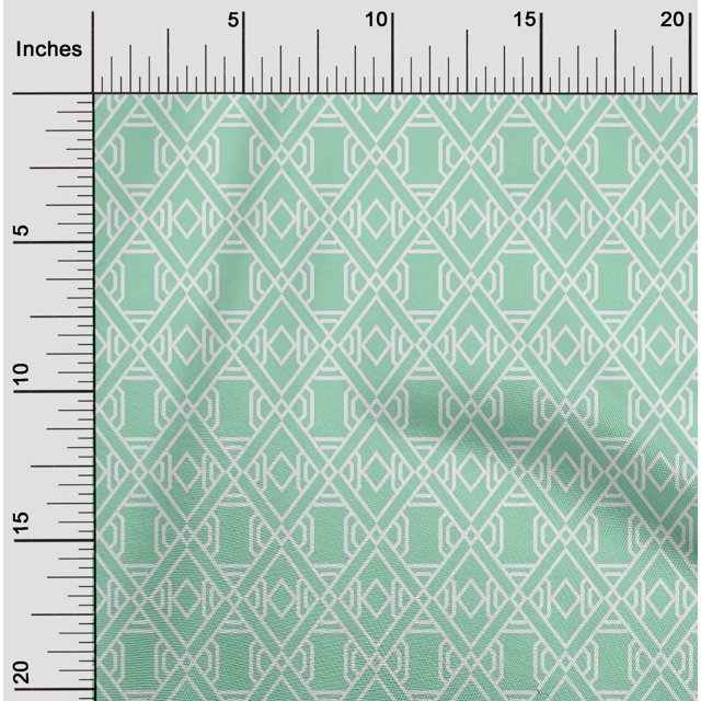 oneOone Cotton Cambric Fabric Check & Geometric Print Fabric BTY 56 Inch Wide