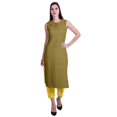 thumbnail image 1 of Moomaya Kurta Sans Manches à Col Peter Pan avec Pantalon Ensemble Ethnique 2 Pcs pour Femmes, 1 of 6