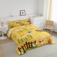 thumbnail image 3 of Erosebridal Kids Farm Animal Bedding Sets King with Comforter, Chicken Rabbit Duvet Insert, Cartoon Farmhouse Room Decorative Microfiber 3pcs, 3 of 8