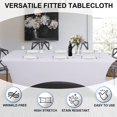 thumbnail image 3 of OutdoorLines Fitted Tablecloths Beige Table Clothes for 4 Foot Rectangle Table - Elastic Spandex Massage Bed Table Cover, Stretch Wrinkle Free Table Covers for Wedding, Birthday, Banquet, Vendor Stand, 3 of 8