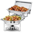 thumbnail image 1 of Kojooin Ensemble de 2/4/6 Plats à Réchaud pour Buffet, Ensemble de Réchauds Rectangulaires de 8 Qt et Ronds de 5 Qt en Acier Inoxydable avec Couvercle, Poêle pour Aliments et Eau et Support à Carburant pour Événements, 1 of 9