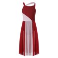 thumbnail image 3 of Lejafay Robe de Danse Lyrique Sans Manches pour Filles Justaucorps Color Block Fête Danse Bourgogne 10, 3 of 8