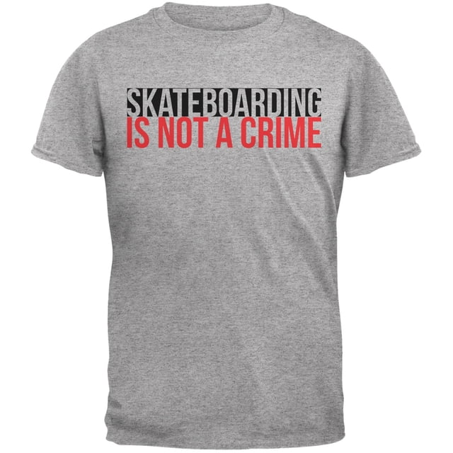 Le Skateboard n'Est Pas un T-Shirt Adulte Gris Crime Heather