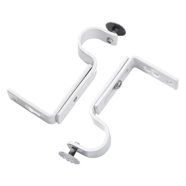 GARNECK Supports de Tringle à Rideaux 2 Pcs, Supports de Rideaux Réglables pour Montage Mural, Supports de Tringle à Rideaux 18-22 mm pour Fenêtre (Blanc)