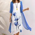 thumbnail image 1 of JUNWELL Robes pour Mère de la Mariée Ensemble Deux Pièces pour Femmes Robe Midi à Imprimé Floral avec Cardigan en Mousseline de Soie Formelle de Fête Sans Manches Grande Taille Robes d'Invitée de Mariage pour Femmes 2024 Tenue de Villégiature, 1 of 7