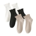 thumbnail image 1 of ylioge Ruffle Crew Socks for Women 3 Pack Cute Solid Comfort-Cotton Basic Boot Sock Sales, 1 of 3