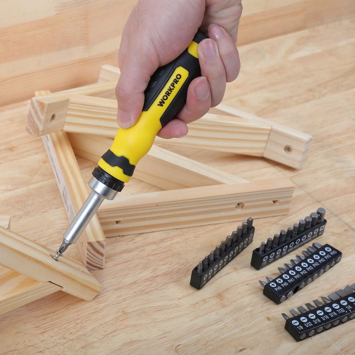 Ensemble d’outils WorkPro Mechanics - 121 pièces, ensemble de clés à cliquet à douille, boîte à outils