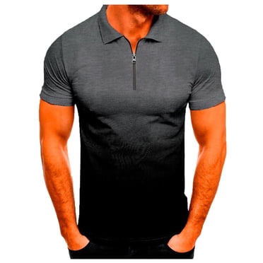 EGNMCR Men's T-shirts Men Short Sleeve Printing Turndown Pullover T Shirt Blouse