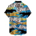 thumbnail image 4 of Ramiter Chemise Homme Shirts for Men, Regular-Fit Short-Sleeve Blue,M, 4 of 4