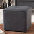 thumbnail image 2 of Baxton Studio Corinne Pouf Carré de 16 Pouces en Gris Foncé, 2 of 6