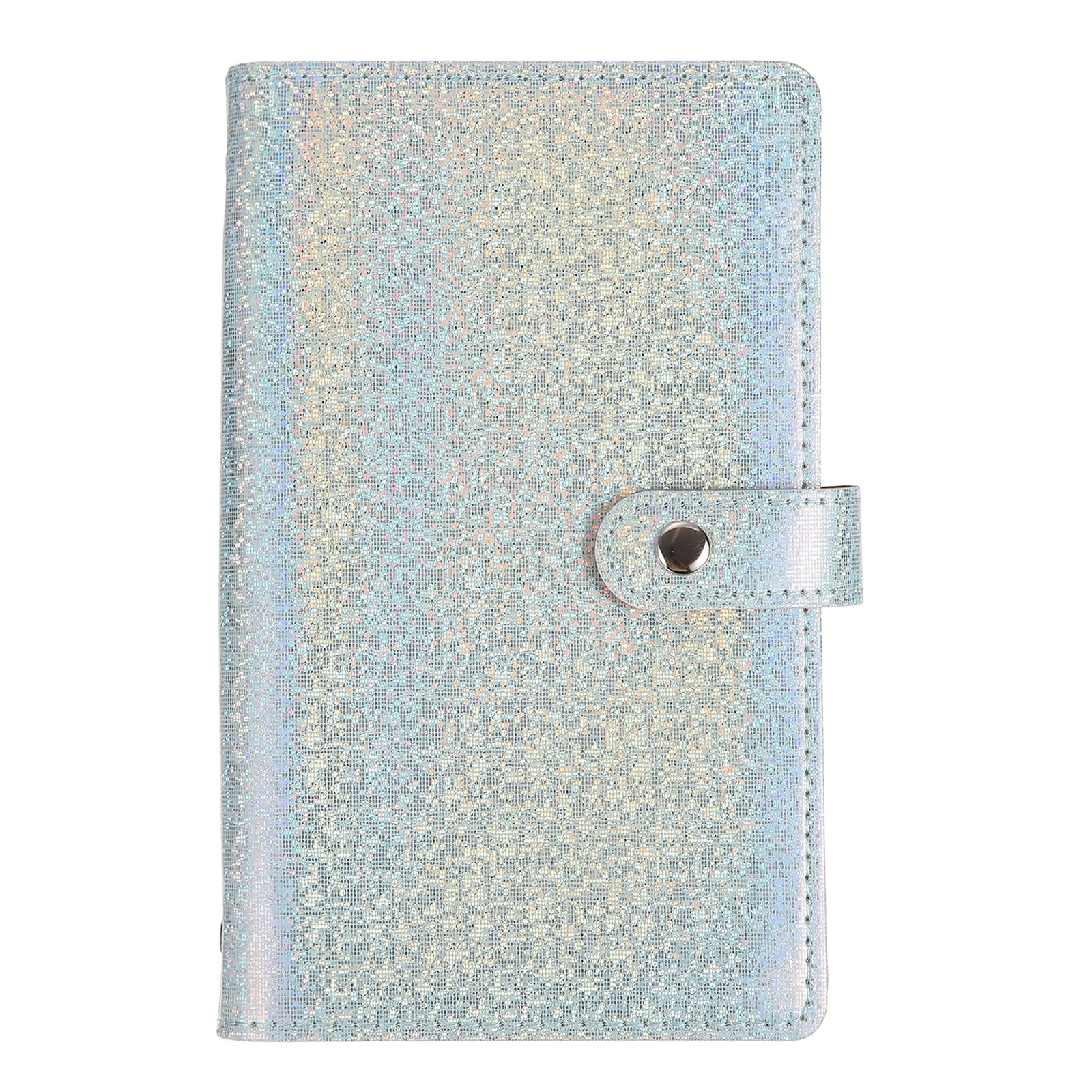 Uxcell 100 Envelope Challenge Binder, A6 PU Leather Savings Challenges Book with Envelopes Money Saving Binder with Horizontal Insert for Office Budgeting Saving Expense, Blue(Glitter)