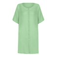 thumbnail image 4 of Robe Chemise pour Femmes Courte Mini Robe à Manches Courtes Chemise Patchwork de Couleur Unie, 4 of 9
