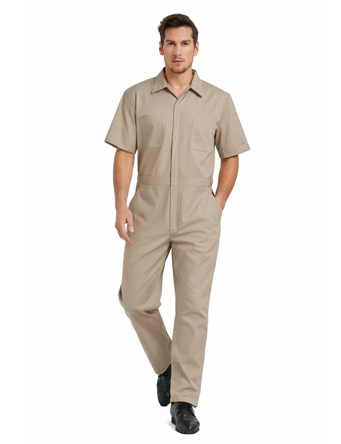 TOPTIE Men's Coverall, Short Sleeve Overall for Work