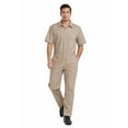 thumbnail image 1 of TOPTIE Men\'s Short-Sleeve Coverall Work Jumpsuit Lightweight with Zipper Front Elastic Waist, 1 of 7