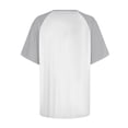 thumbnail image 4 of Womens Summer Raglan T-Shirts Color Block Plus Size Baseball Tees Casual Short Sleeve Loose Pullover Gray, L, 4 of 5