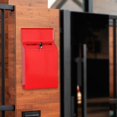 thumbnail image 2 of Iron Vertical Mailbox Hanging Wall Mounted Suggestion Drop Box Secured Paperwork Newspapers Magazines Holder Postbox Case Porch Room , Red, 2 of 7