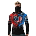 thumbnail image 2 of Handshe Chemise à Capuche Imprimée d'Été pour Homme, Légère et Respirante, Protection UV UPF 50+, Design Simple, Haut à Capuche de Plein Air pour la Randonnée, la Course et la Protection Solaire, Grande Taille, 2 of 5
