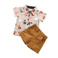 thumbnail image 2 of Summer 2PCS Toddler Kid Baby Boy Summer Button Tops Shirt Short Pants Outfit Set Clothes, 2 of 4