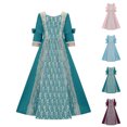 thumbnail image 1 of VEKDONE 2025 Liquidation Robe Paysanne Grande Taille pour Femmes Vinatge Médiévale Renaissance Costumes Robes avec Corset Vin TG, 1 of 5