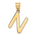 thumbnail image 1 of Diamond2Deal 14K Yellow Gold Bubble Letter N Initial Pendant for Women, 1 of 6