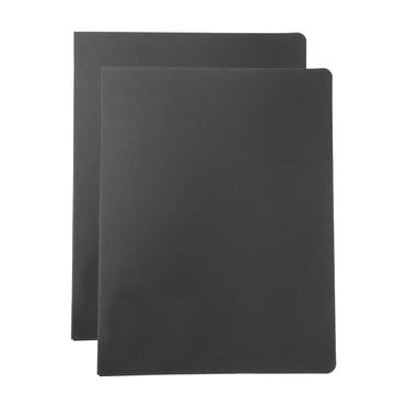 Uxcell A5 Binder Cover, 2 Pcs PP 6 Ring Loose Leaf Binder Protector Round Ring Binder, Black
