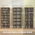 thumbnail image 4 of HOMCOM Media Storage Cabinet 8-Tier DVD Shelf with Adjustable Shelves Rustic Brown, 4 of 10