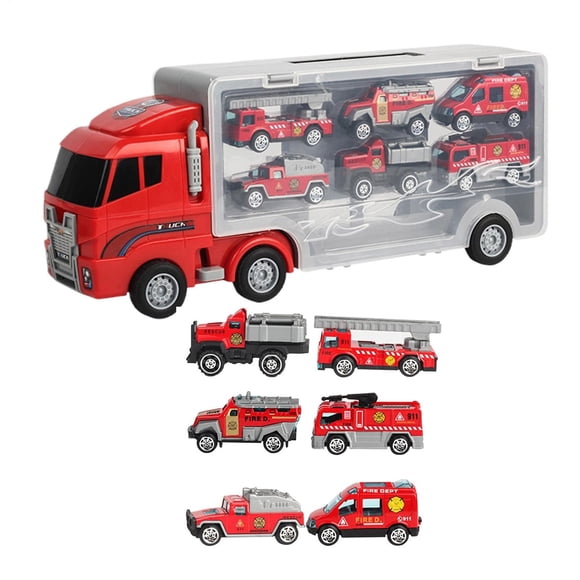 Fire Truck Toys Transport Vehicle Toys Fire Truck Toy Model for Kids Fire Truck Toy 6 Alloy Vehicles Toy For