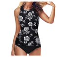 thumbnail image 1 of Women Tankini Swimsuit High Waist High Neck Tummy Control Two Piece Bathing Suits Halter Swimwear Set, 1 of 4