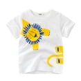 thumbnail image 1 of PMVFHDE T-Shirt Camouflage à Manches Courtes pour Garçons et Filles avec Imprimé Graphique, Col Rond, Haut Décontracté pour Enfants Design Unisexe, Séchage Rapide, Blanc, 4 Ans, 1 of 3