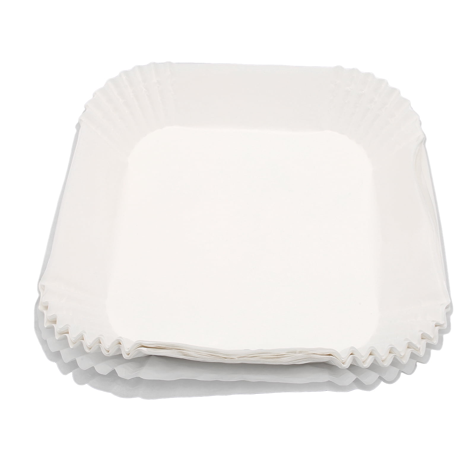 Papier Grisson pour Friteuse, 100 Pcs Papier Antiadhésif Friteuse Jetable Double Résistant à L'huile Imperméable Carré Papier Huile Friteuse pour Micro-Ondes Poêle à Frire(Blanc)