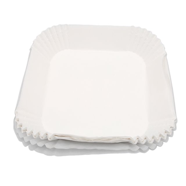 Papier Grisson pour Friteuse, 100 Pcs Papier Antiadhésif Friteuse Jetable Double Résistant à L'huile Imperméable Carré Papier Huile Friteuse pour Micro-Ondes Poêle à Frire(Blanc)